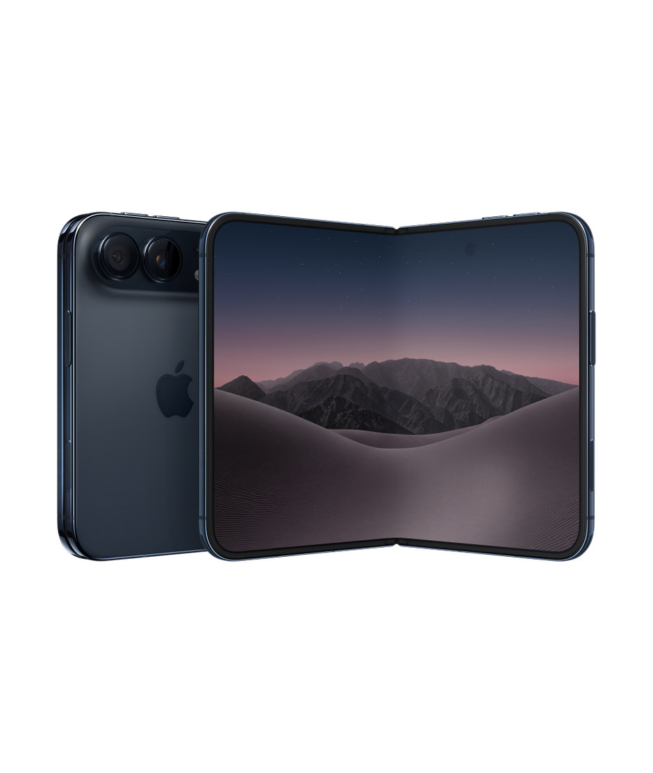 iPhone Duo in Nachthimmel: Offene und geschlossene Produktansicht