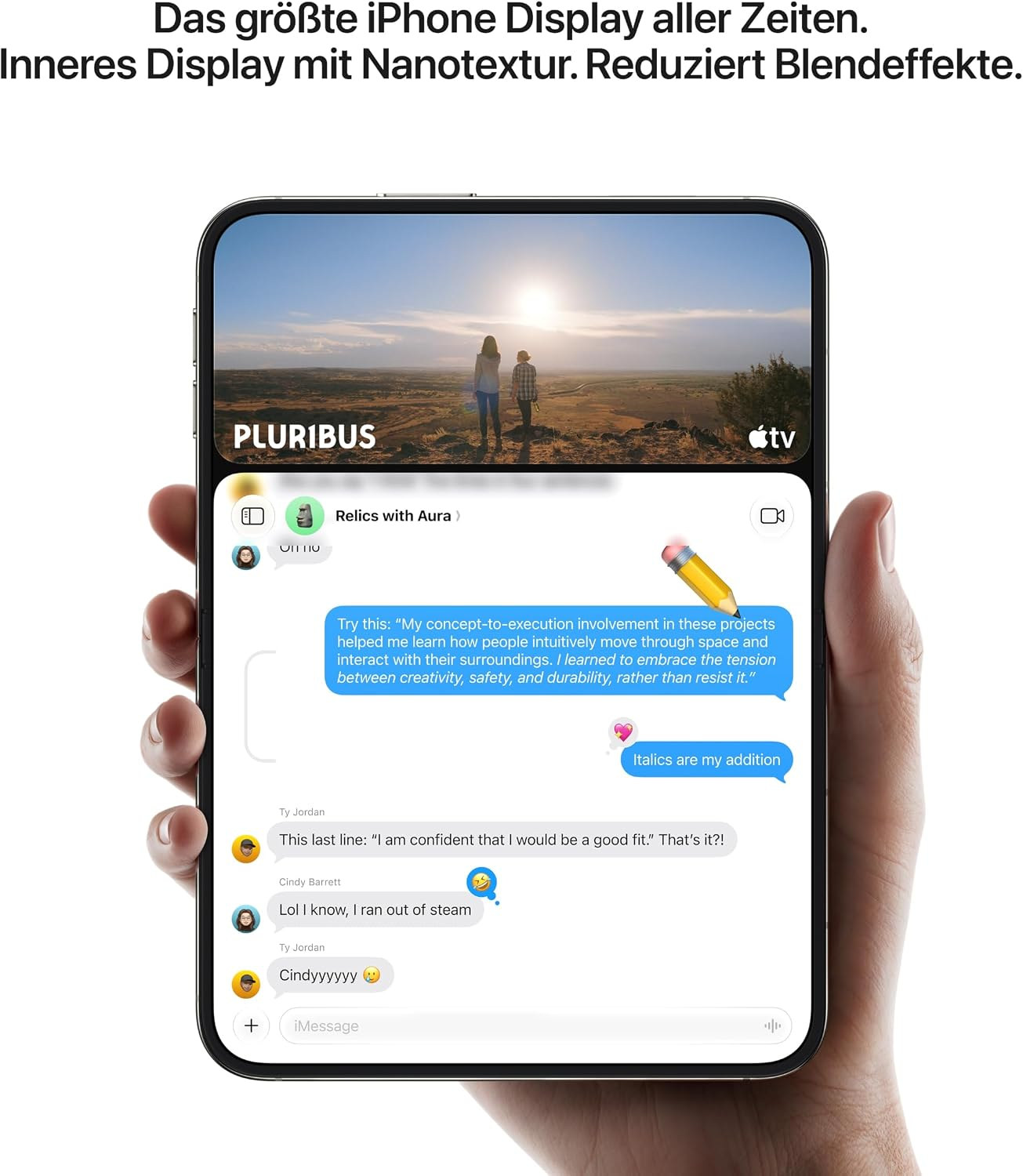 iPhone Duo: Innendisplay mit Nanotextur als Amazon-Produktgrafik