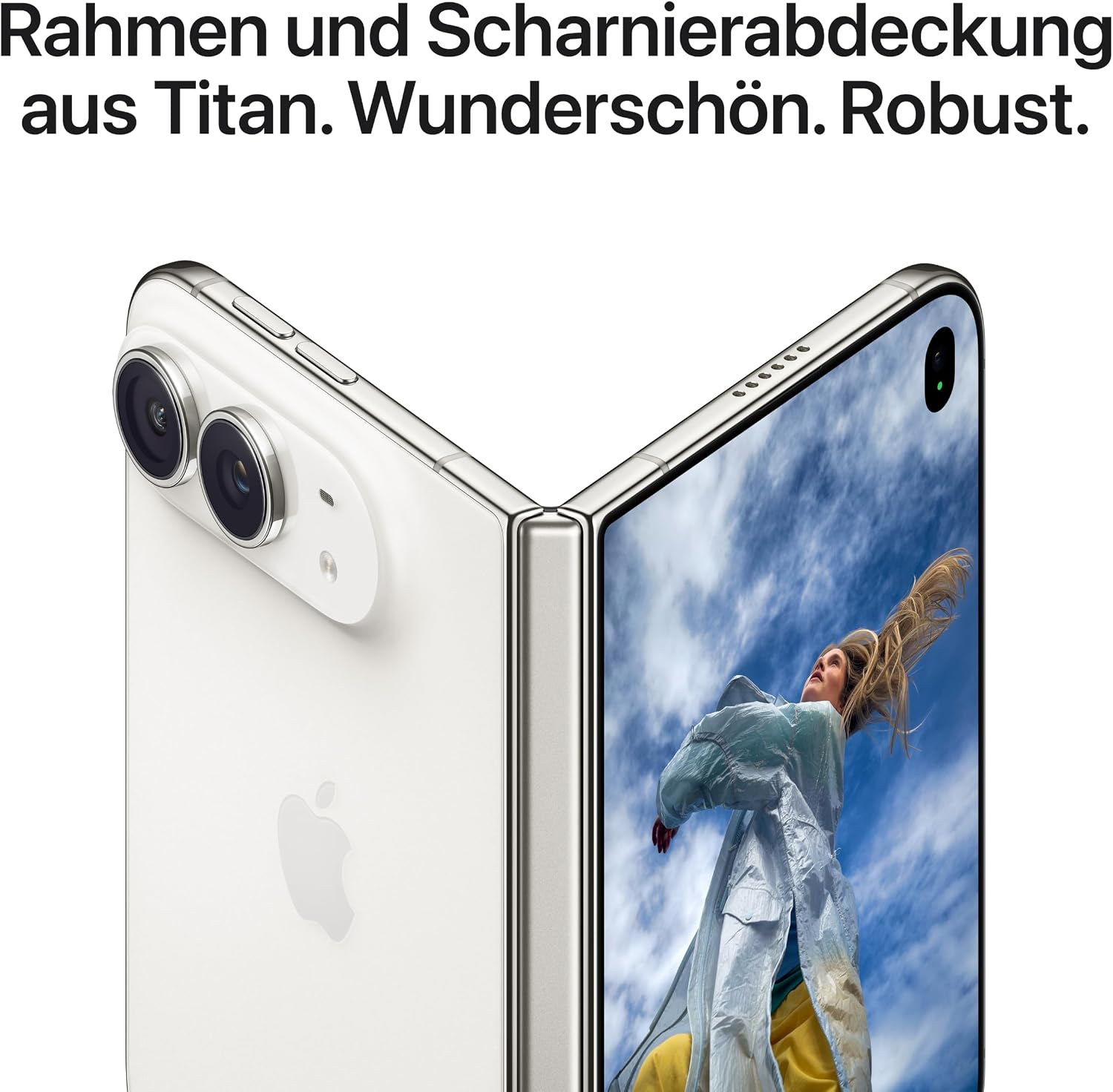 iPhone Duo: Titanrahmen und Scharnier als Amazon-Produktgrafik