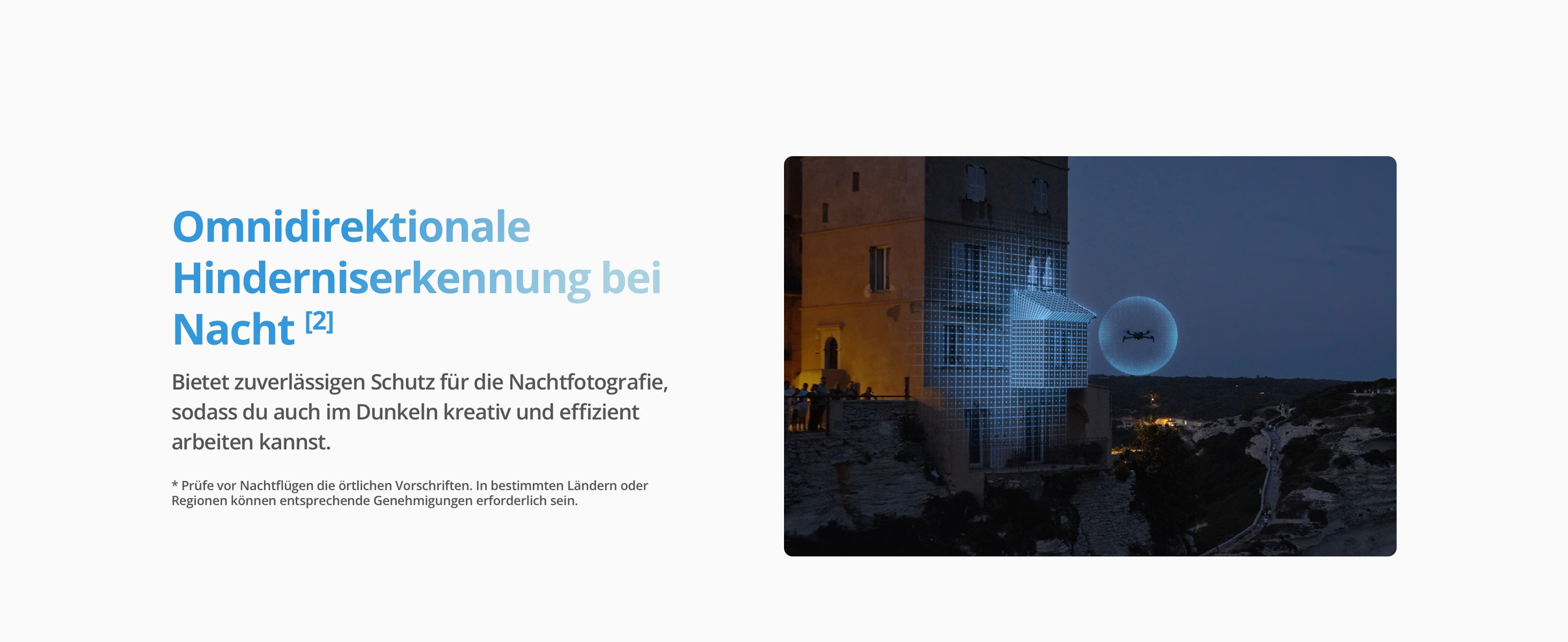 Hinderniserkennung bei Nacht Infografik zur Hinderniserkennung der DJI Mini 5 Pro bei Nacht