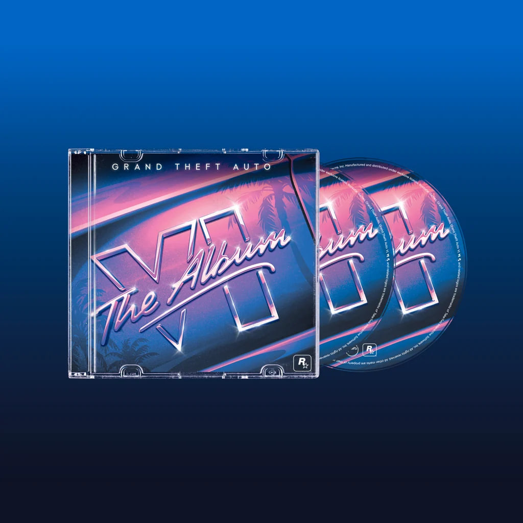 Produktabbildung der CD-Ausgabe von GTA 6: The Album mit Jewel Case und Disc