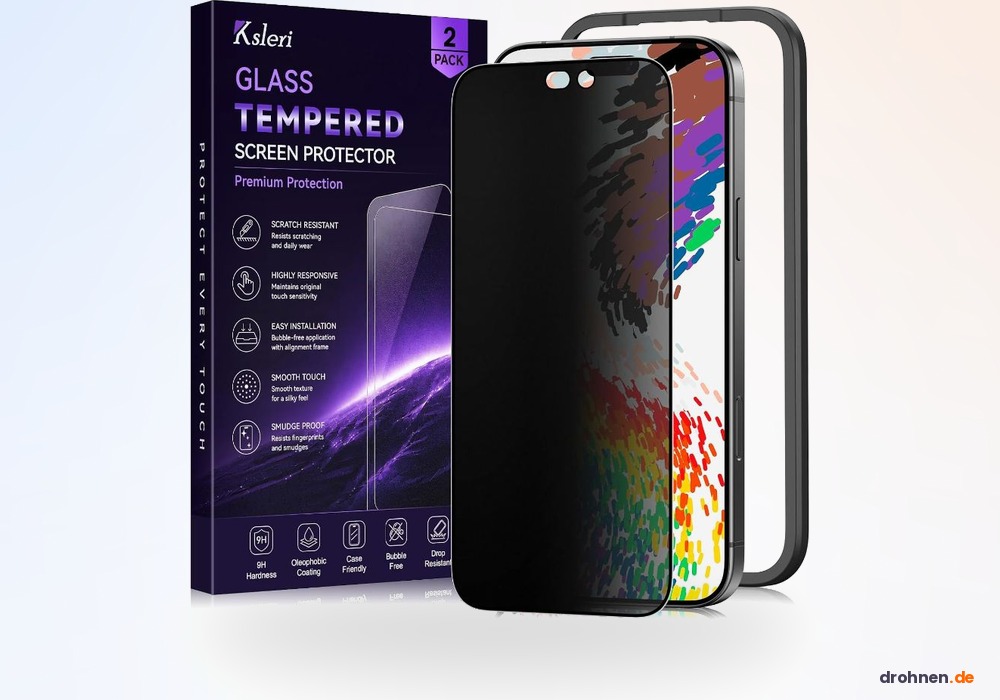 Ksleri Sichtschutz-Panzerglas mit matter Oberfläche für iPhone 18 Pro im 2er-Set