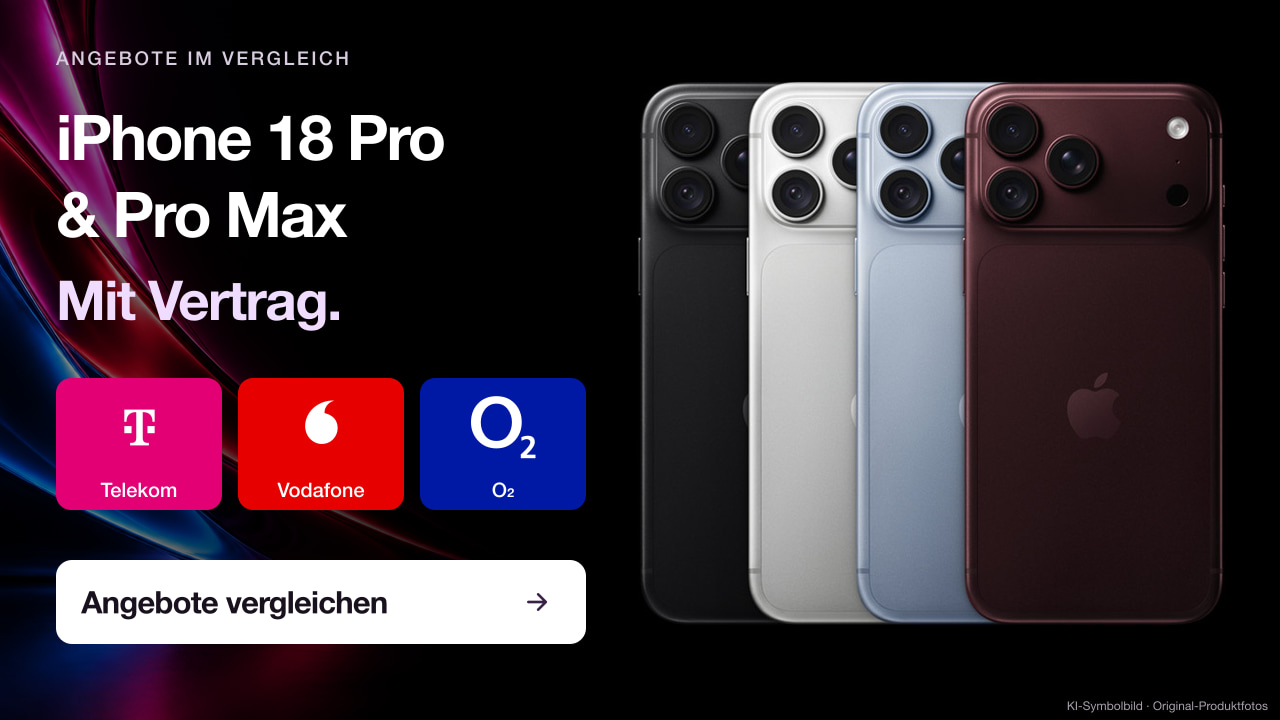 iPhone 18 Pro und Pro Max Vertragsangebote im Konfigurator