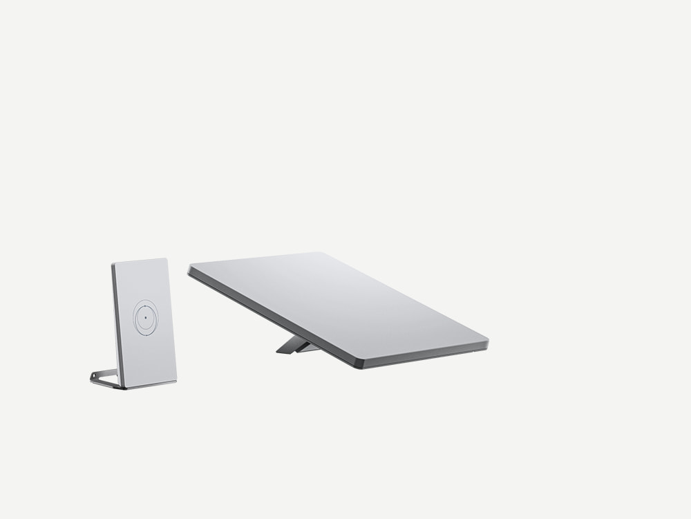 Starlink Mini X: originale Produktansicht des Terminals und gegebenenfalls des mitgelieferten Routers
