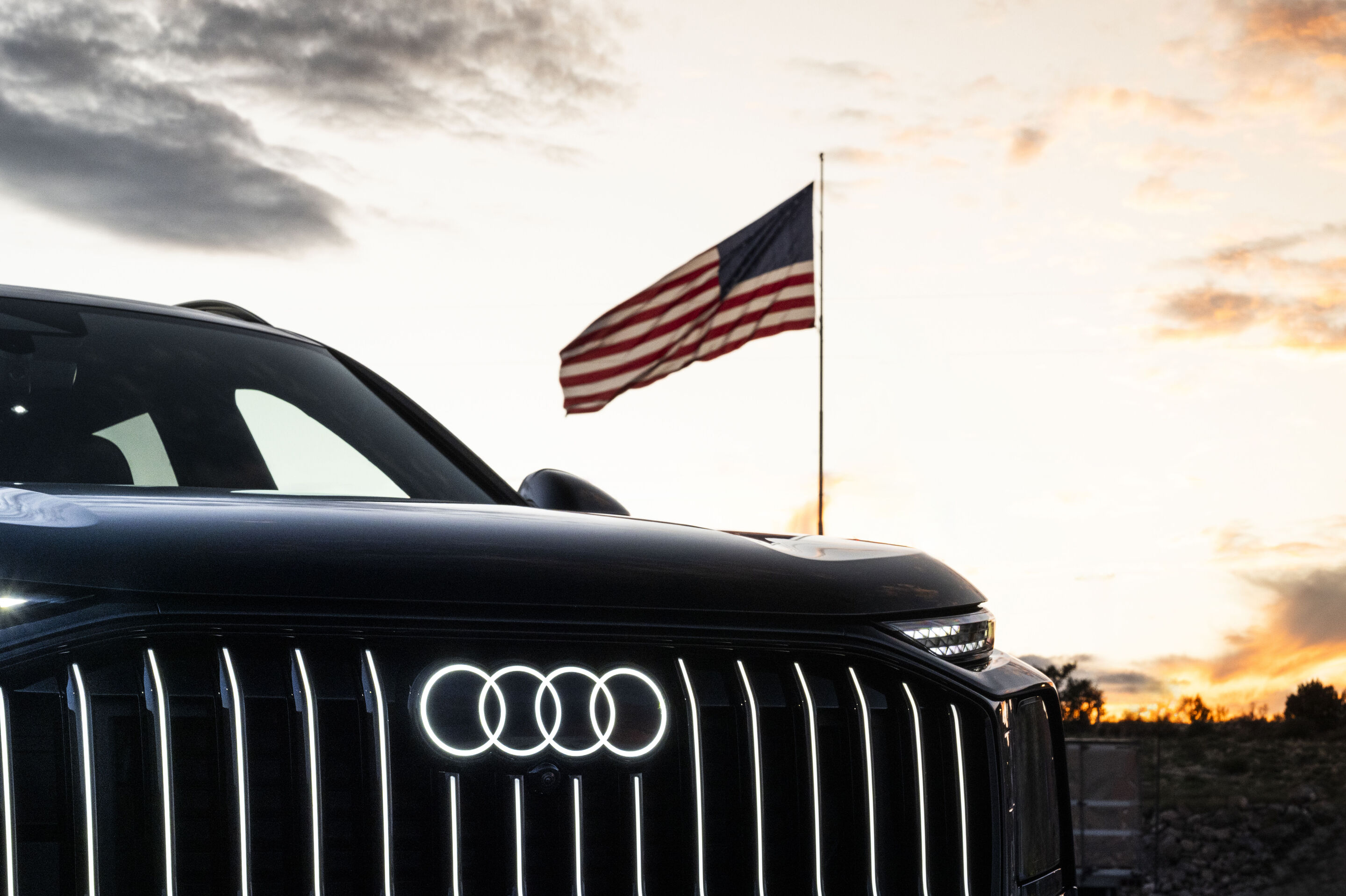 Audi Q9 als offizielles Pressemotiv zu Audis Engagement im US-Markt