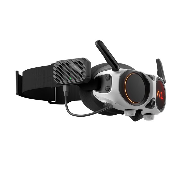 Antigravity 4G-Mobilfunkmodul mit Halterung an der Vision-Brille montiert