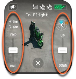 Touch-Steuerung der Antigravity Watch Remote mit zwei Schiebereglern