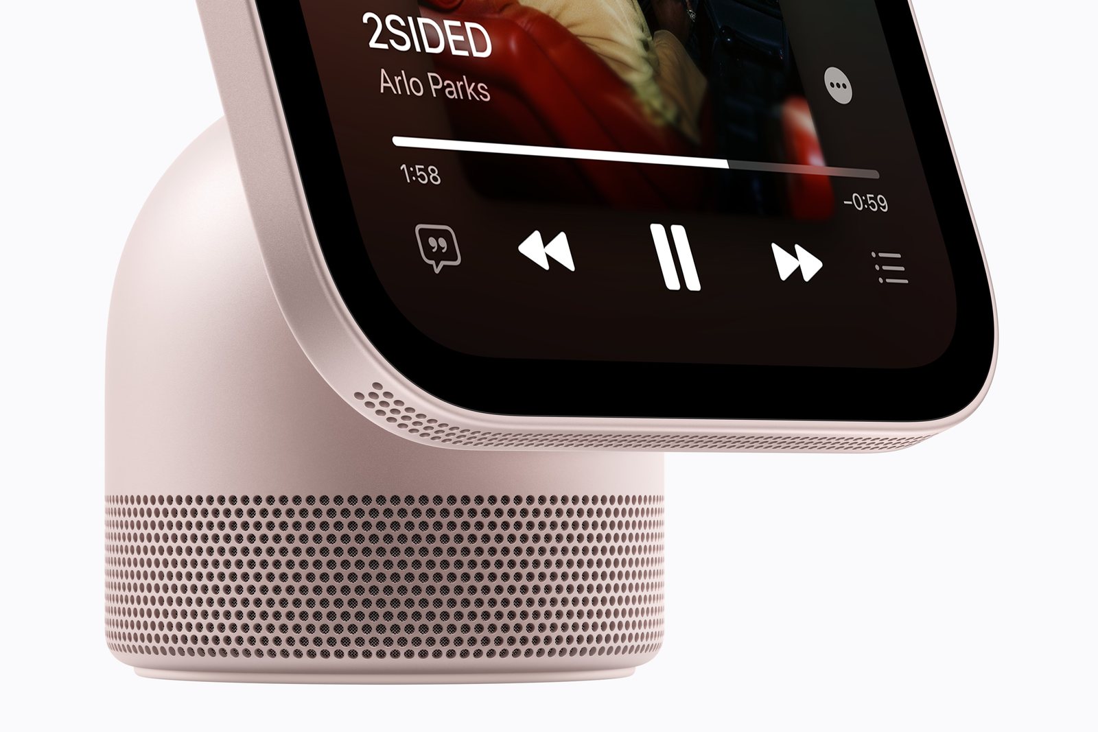 Nahaufnahme der Lautsprecher des Apple HomeView