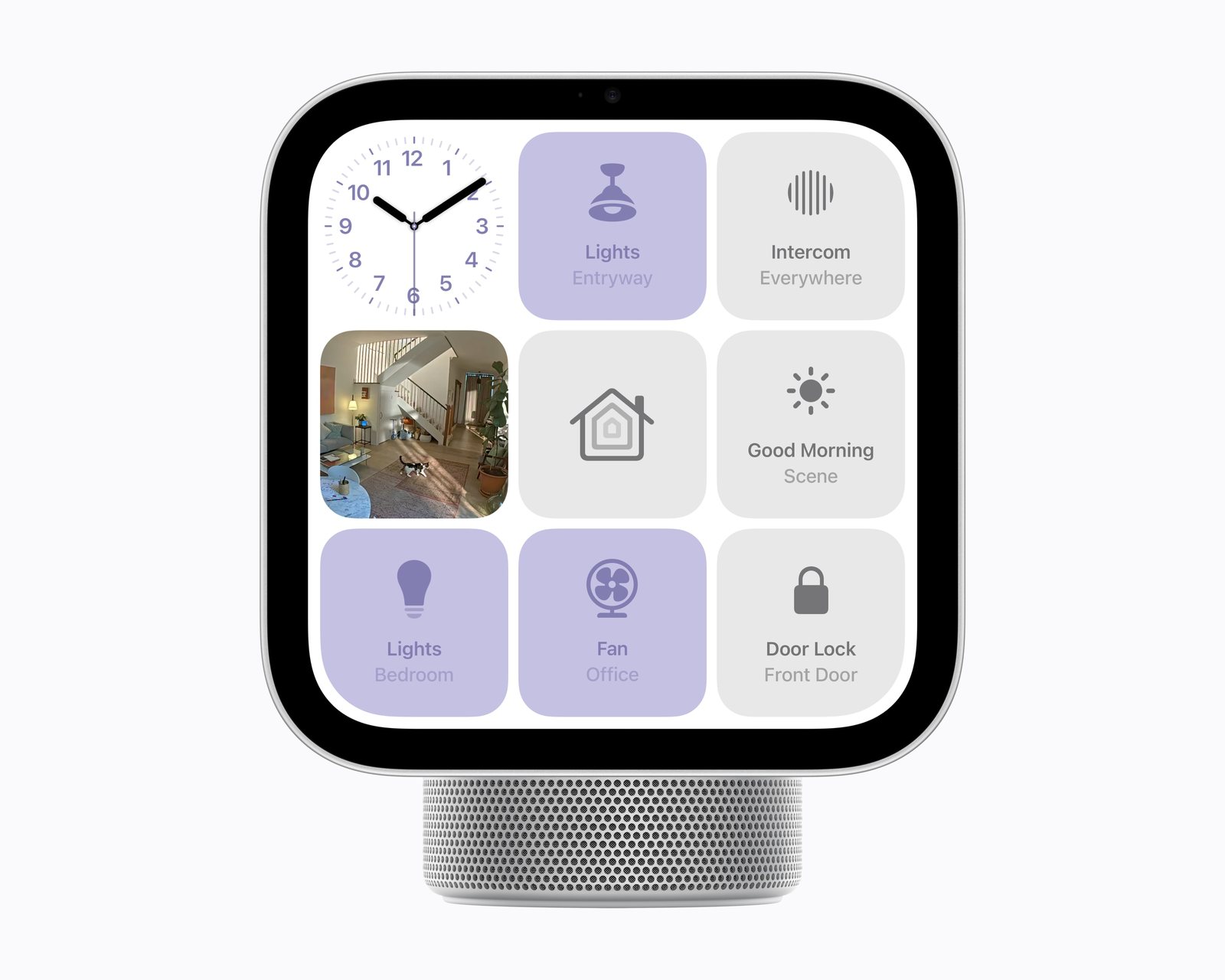 Apple HomeView mit Kacheln zur Smart-Home-Steuerung
