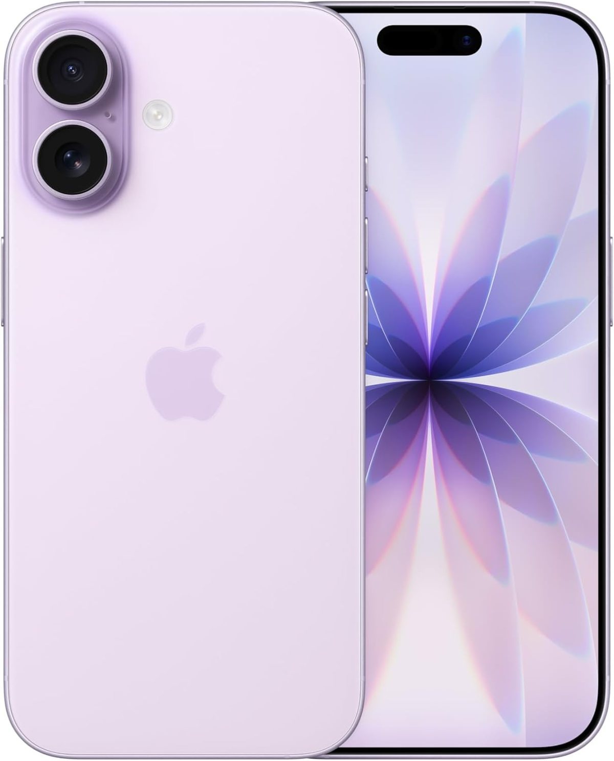 Apple iPhone 17 in Violett, Rückseite mit Doppelkamera und Vorderseite mit Display