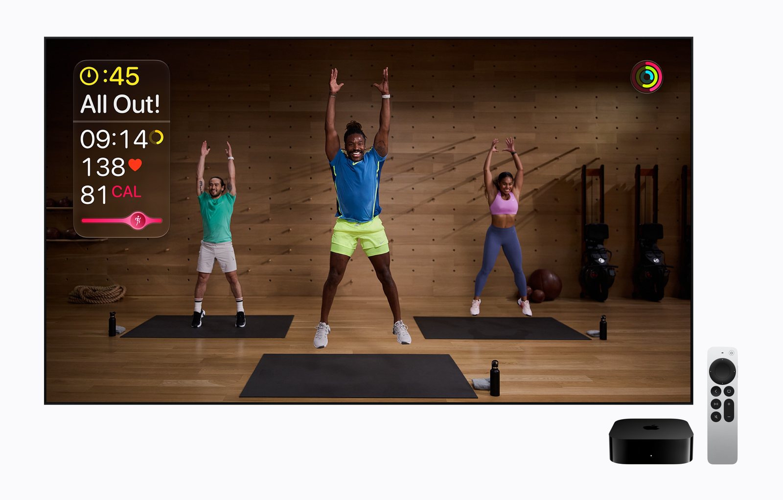 Apple TV 4K zeigt ein Apple Fitness+ Training