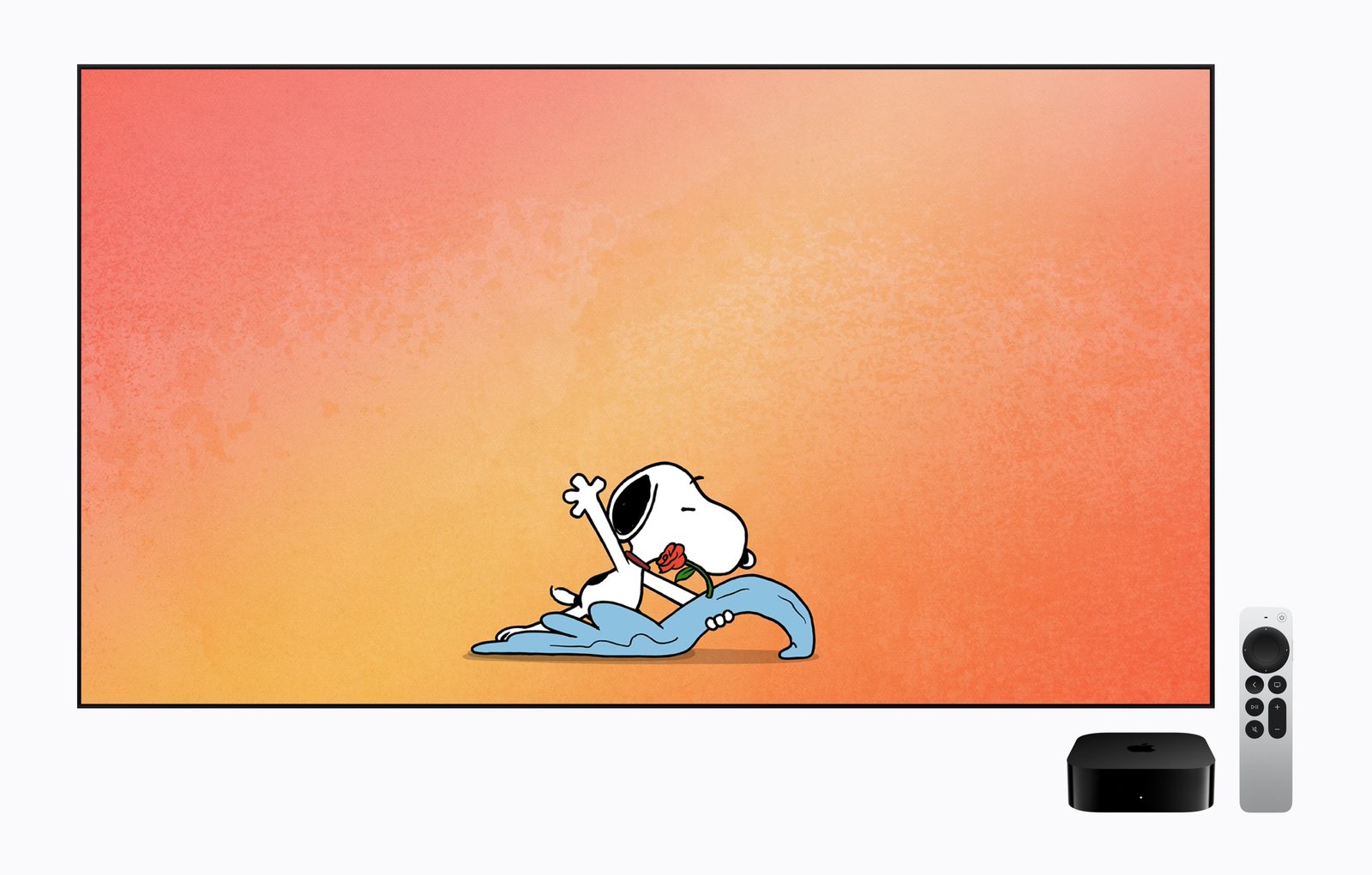 Apple TV 4K zeigt einen Snoopy-Bildschirmschoner