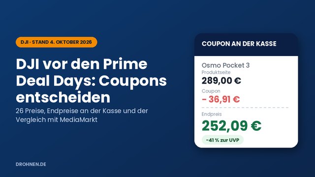 Prime Deal Days 2026 bei Amazon: DJI-Drohnen und Kameras im Preis-Check