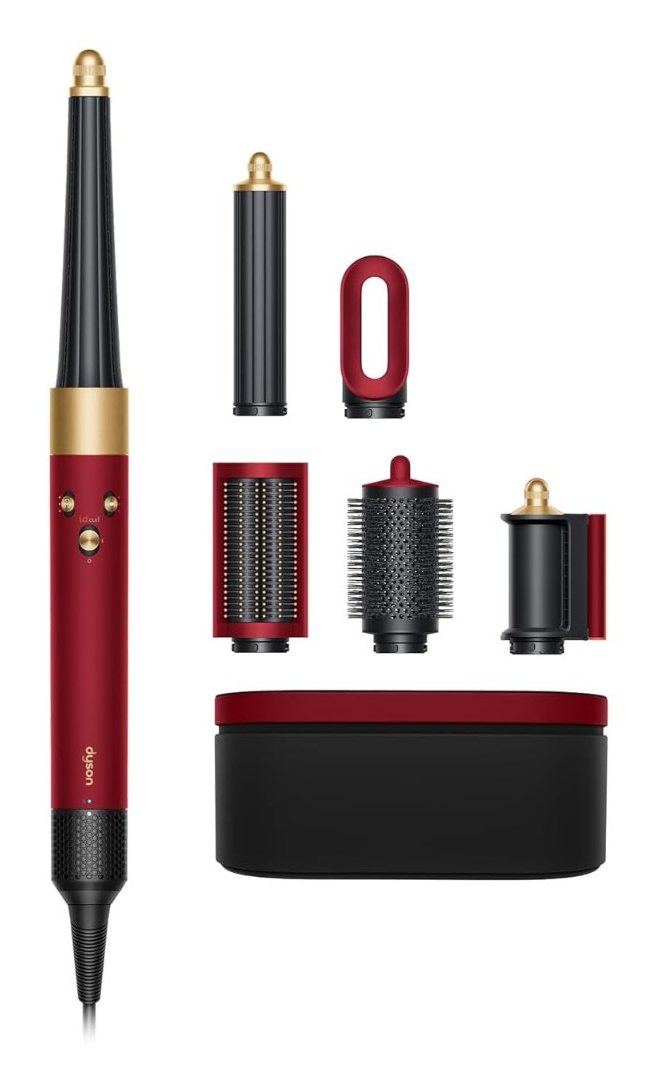 Dyson Airwrap i.d. Multistyler in Rot mit Lockenwicklern, Bürsten und Aufbewahrungsbox