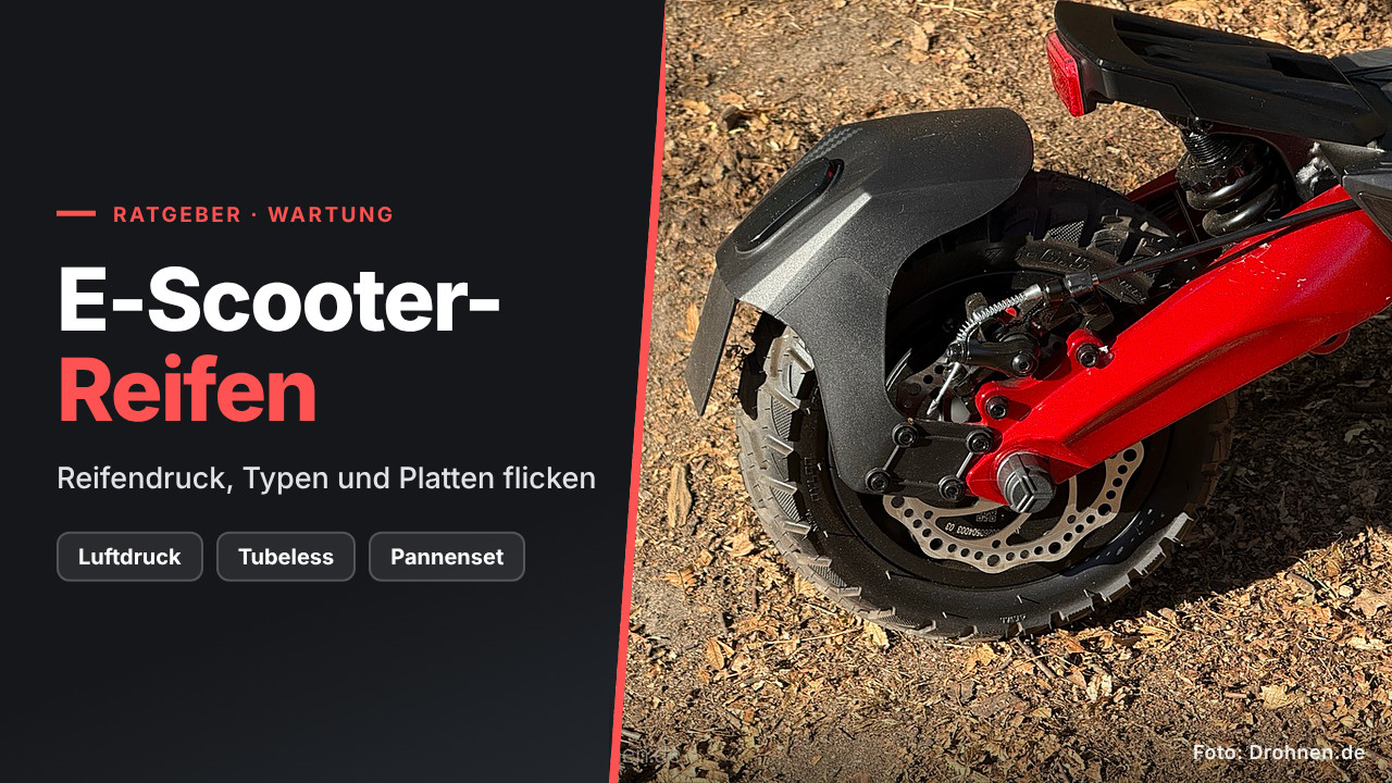 E-Scooter-Reifen – Titelmotiv des Drohnen.de-Ratgebers
