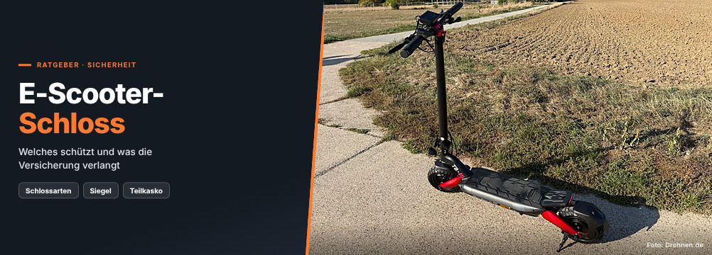 E-Scooter-Schloss – Banner zum Drohnen.de-Ratgeber