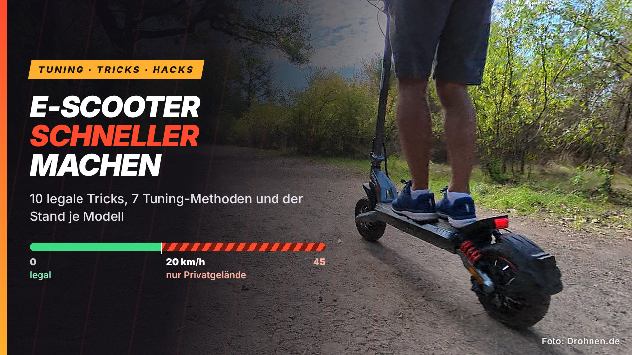 E-Scooter schneller machen: Tuning-Methoden, Tricks und legale Alternativen – Titelmotiv