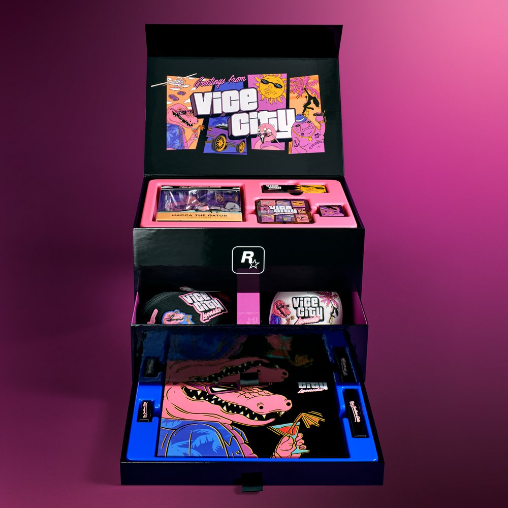 Vice City Collection: geöffnete Box mit Inhalt