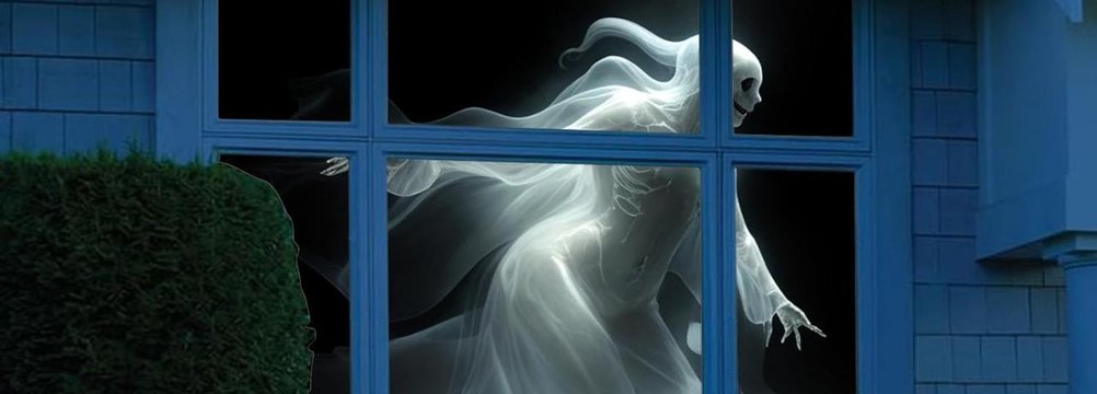 Fensterprojektion eines Halloween-Geistes