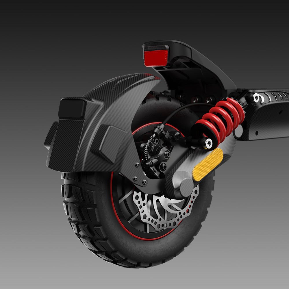 iScooter iX7 Pro – Hinterrad mit Federung und Rücklicht