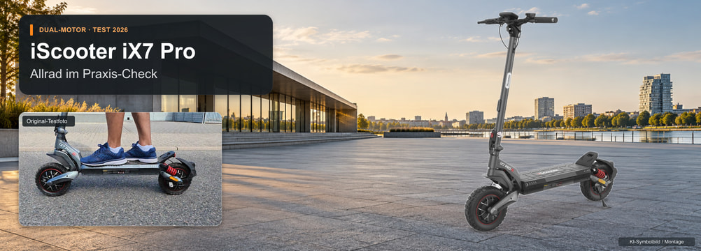 iScooter iX7 Pro – Banner zum Testbericht mit Rabattcode SD8%