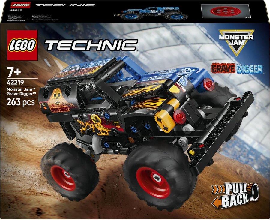 LEGO Technic Monster Jam Grave Digger Feuer und Eis 42219 mit Flammen- und Eis-Design