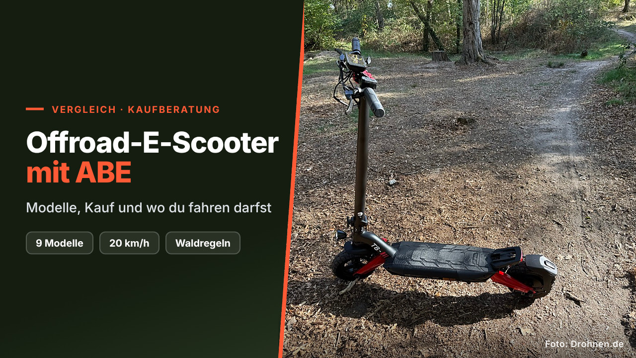 Offroad-E-Scooter mit Straßenzulassung – Titelmotiv des Drohnen.de-Ratgebers