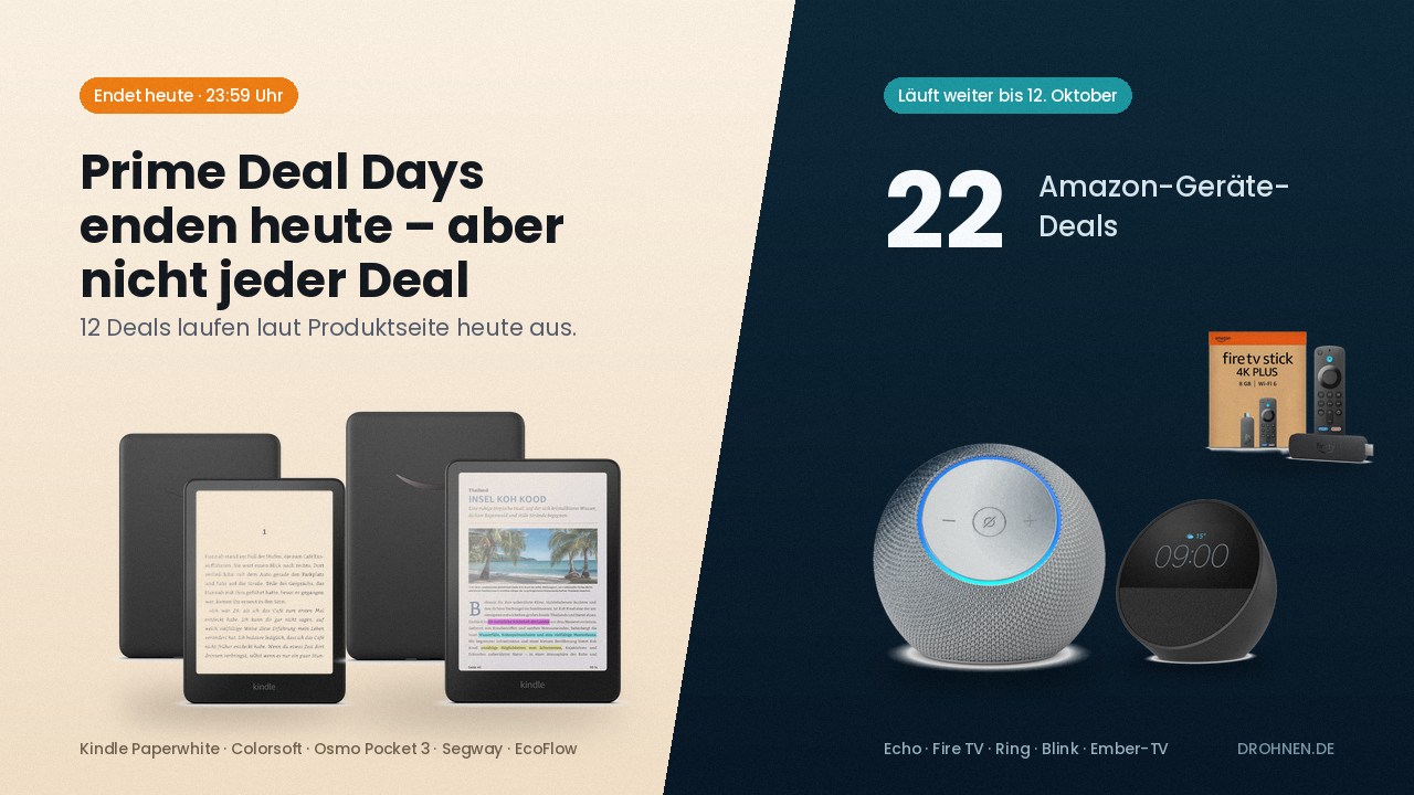 Prime Deal Days 2026 enden heute um 23:59 Uhr: 12 Deals enden heute, 22 laufen bis 12. Oktober