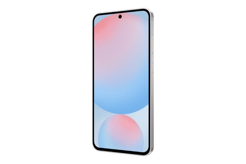 Samsung Galaxy S24 FE Vorderseite in Blau in schräger Ansicht
