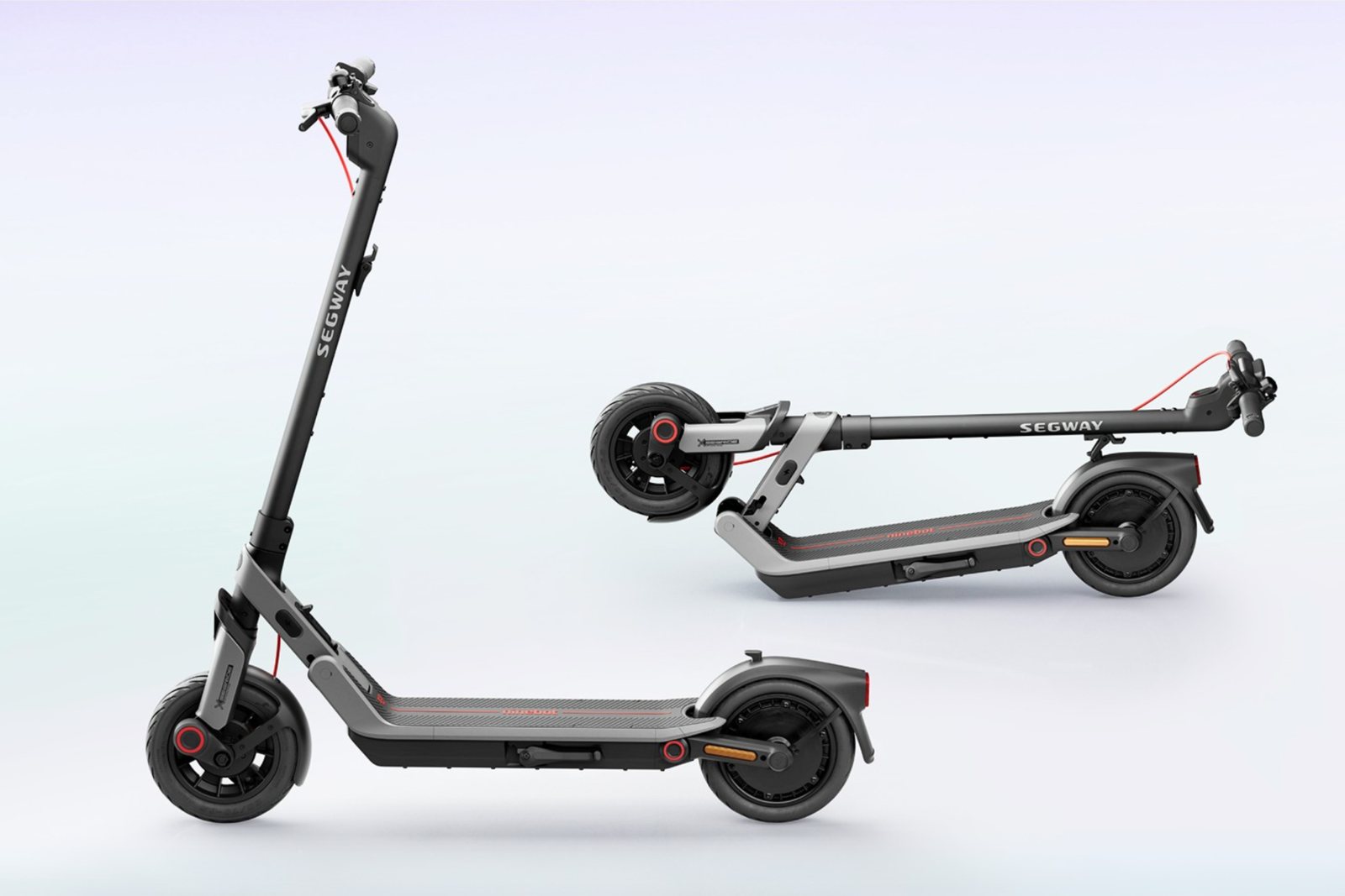 Segway-Ninebot E3 Pro D aufgestellt und gefaltet