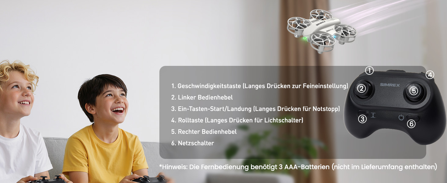 SIMREX – Fernsteuerung mit Tastenübersicht