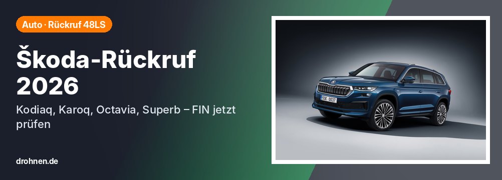 Banner Škoda-Rückruf 2026 FIN prüfen