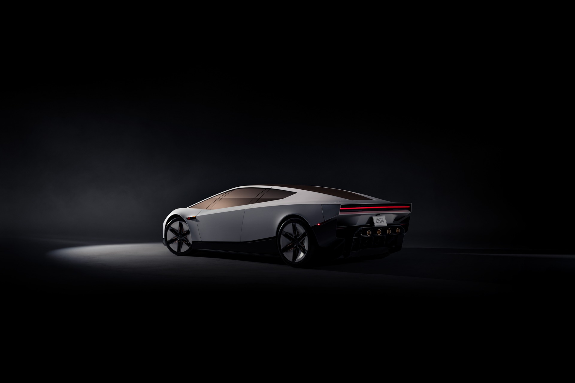 Weißer Roadster in schräger Seitenansicht, offizielle Tesla-Herstellerabbildung.